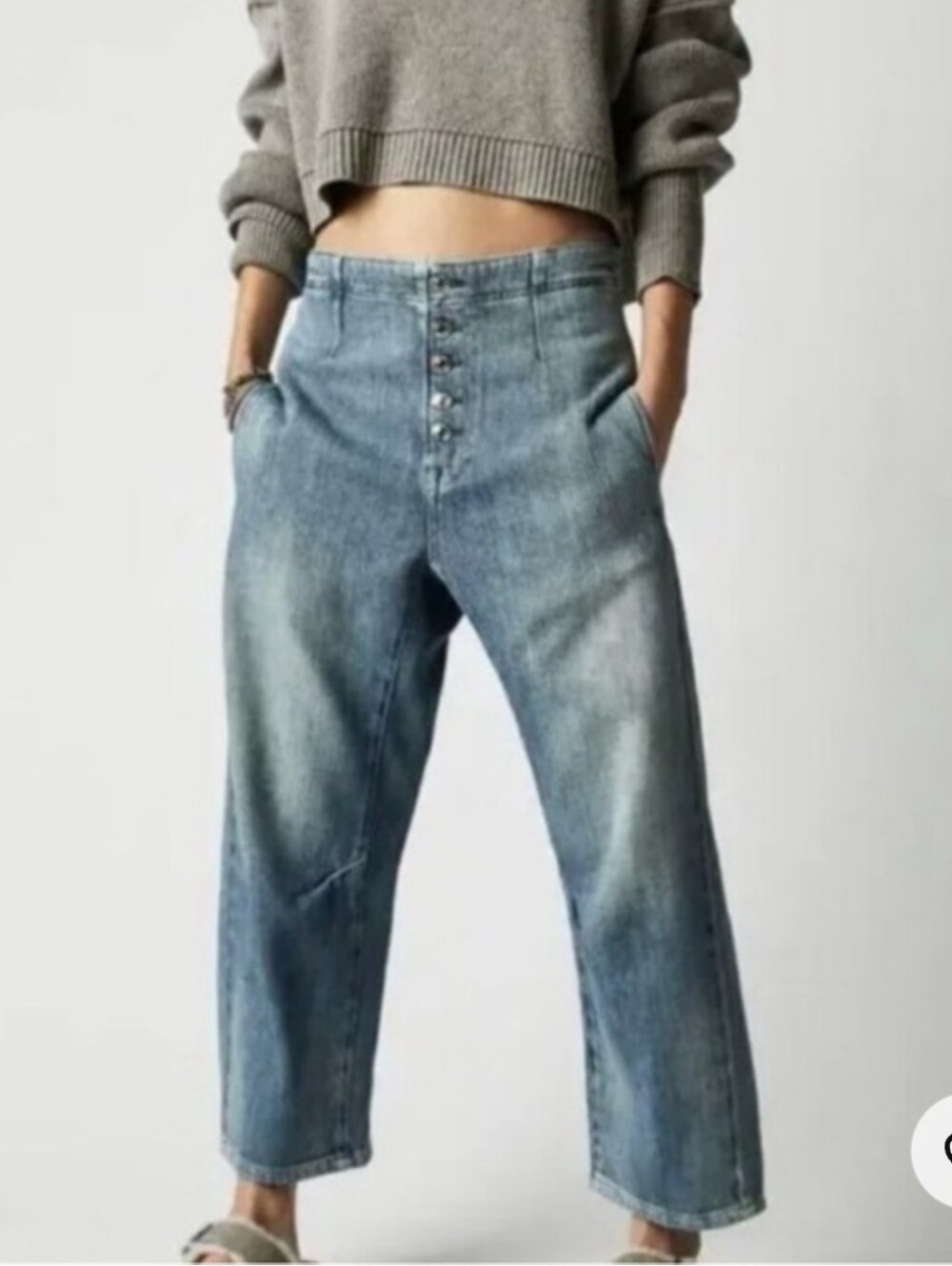 NWT Free People We The Free Osaka Relaxed Cropped Jean Spring Garden 32